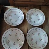 Hollow plates Lunéville Florale Porcelaine ancienne Lot of 4