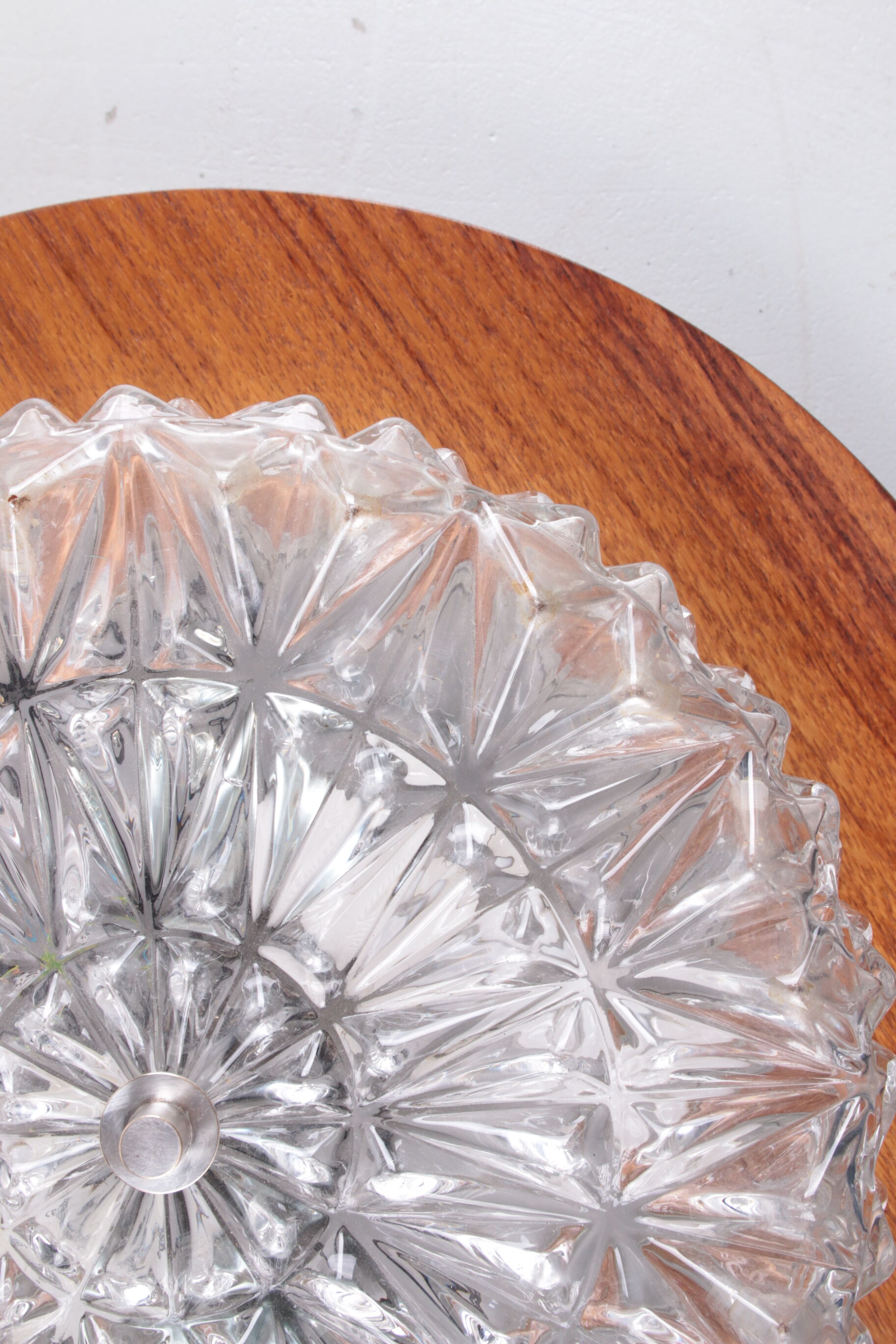 Vintage teak and glass ceiling lamps, 60s