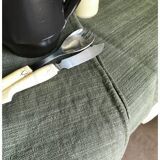 Vintage Hemp Tablecloth Dyed Khaki