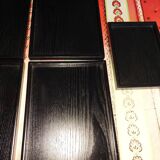Set of 5 rectangular wooden serving trays