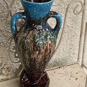Vase amphore en barbotine, céramique émaillée de style vallauris vintage
