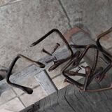 Vintage leather folding safari chairs