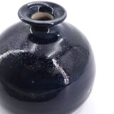 Midnight blue ceramic ball vase, 1970s