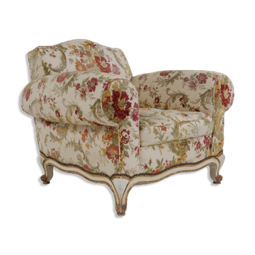 Fauteuil en tissu floral, France années 1950