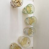 Set of 6 murano glasses acqua "goto" "murrisa" in murano glass unique piece