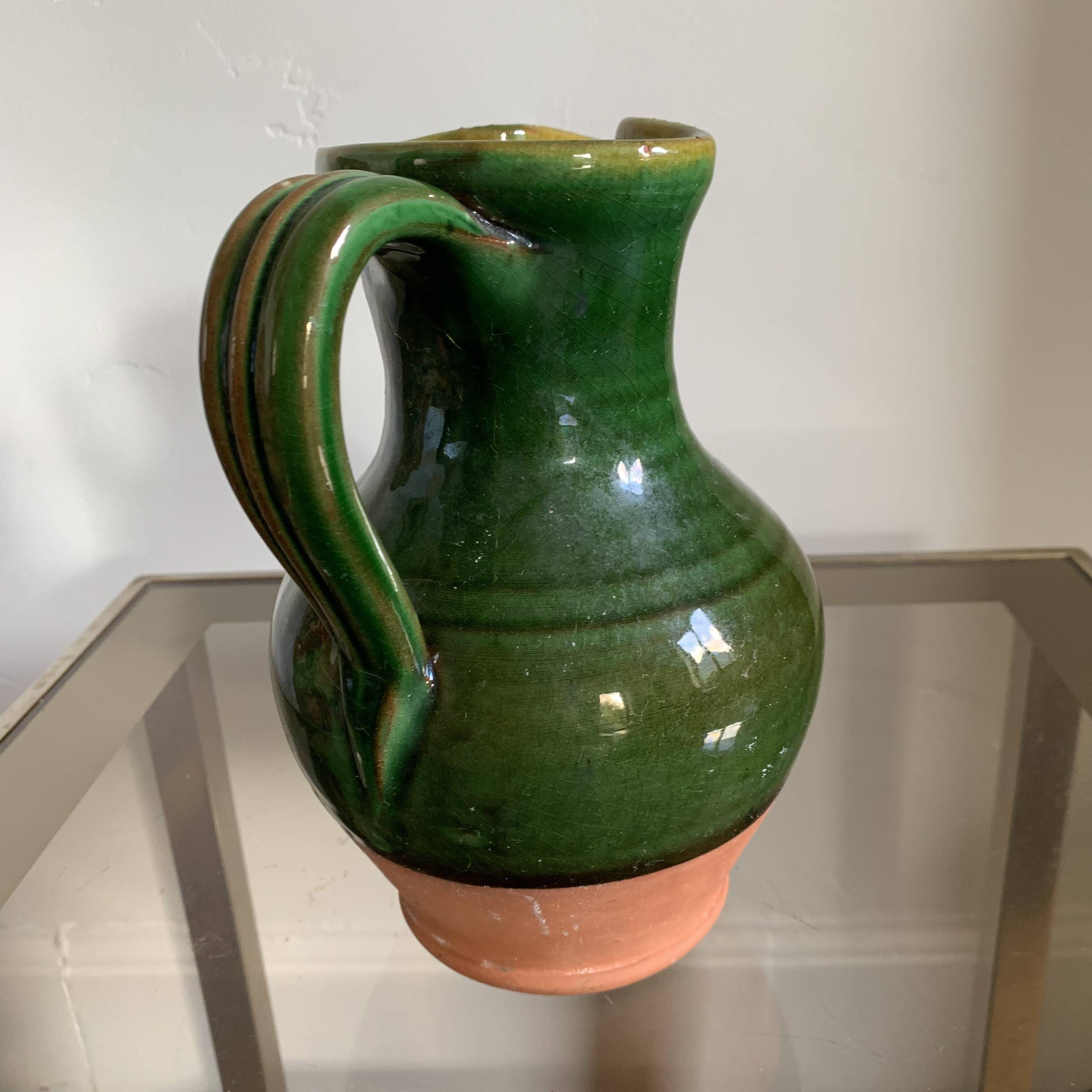Enamelled terracotta carafe pitcher