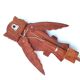 Marionnette chouette murale articulée en bois et laiton, années 70