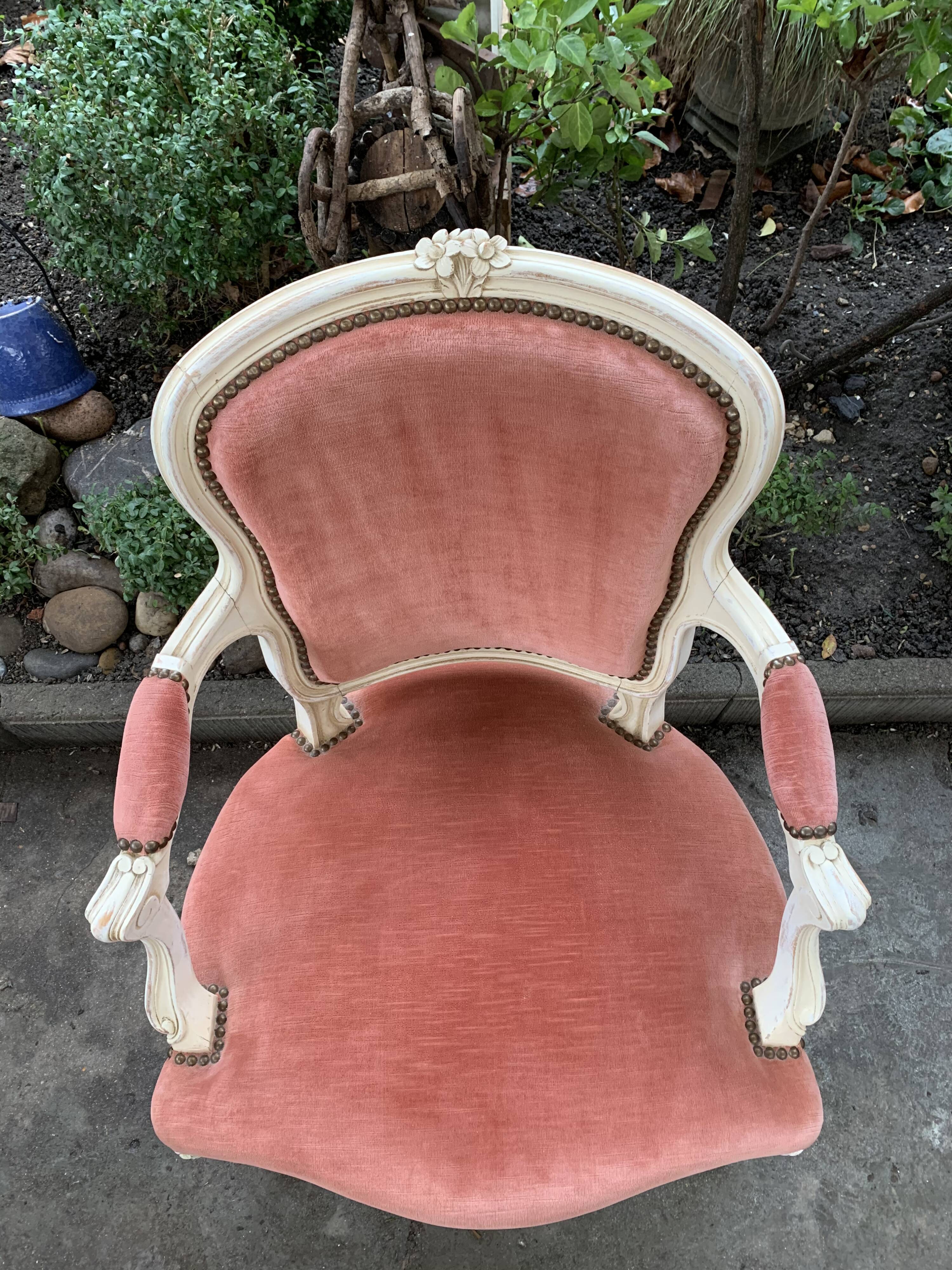Pink velvet convertible chair