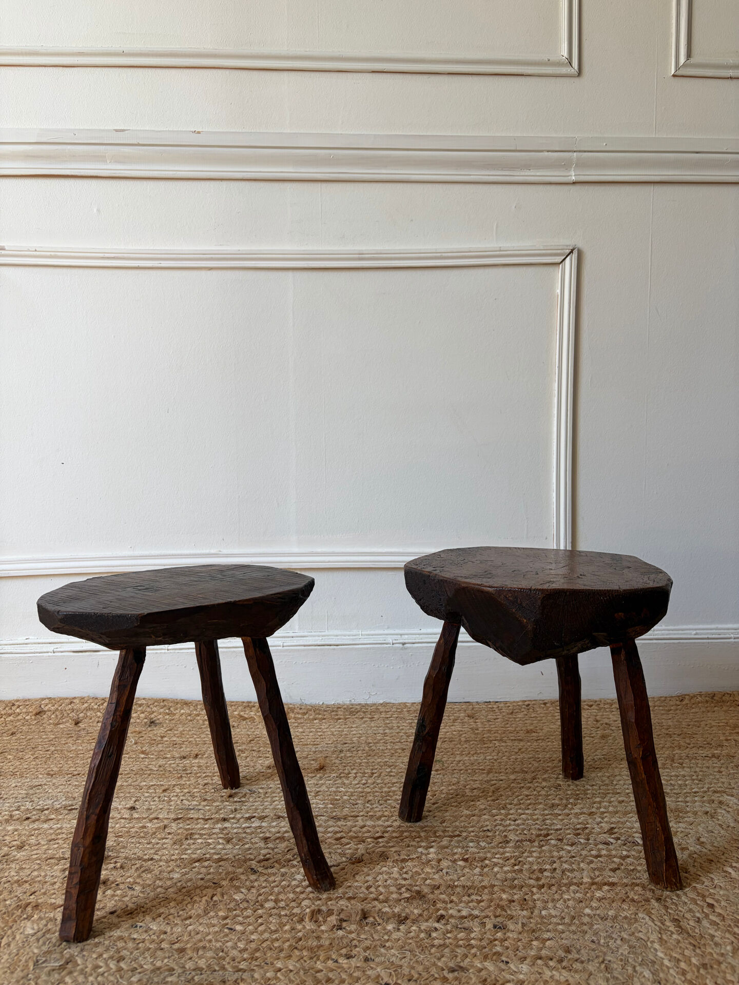 Paire de tabourets brutalistes 1950