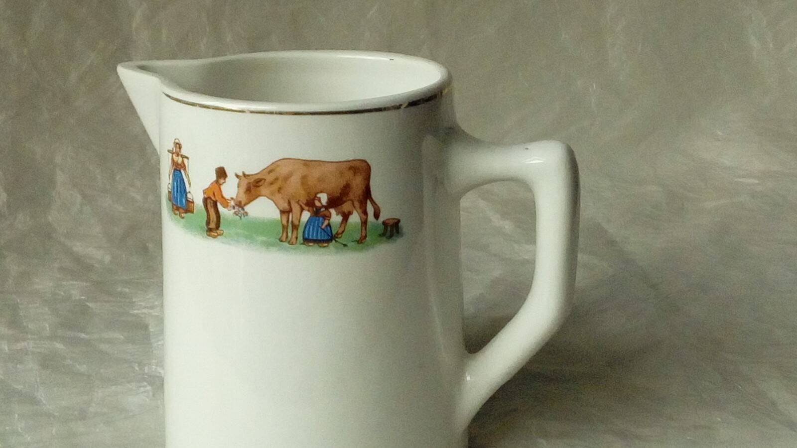 Milk jug/pitcher in earthenware, the milkmaid