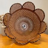 Vintage rattan and wicker pendant light