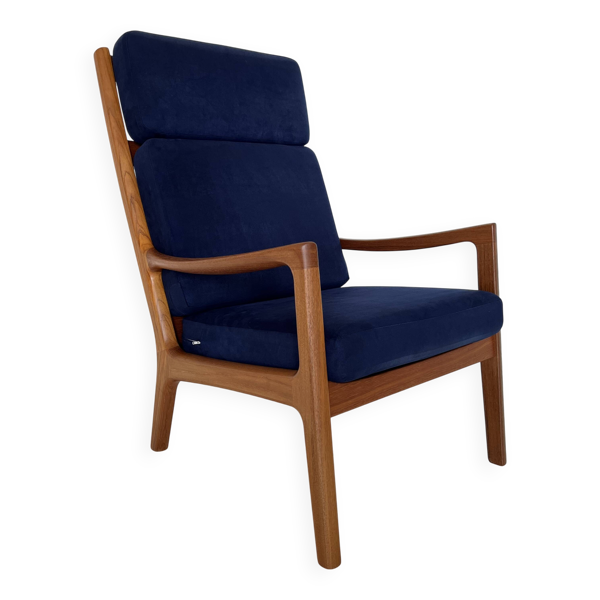 Chaise Senator en teck de style mid-century moderne par Ole Wanscher pour Poul Jeppesen,