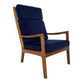 Chaise Senator en teck de style mid-century moderne par Ole Wanscher pour Poul Jeppesen,