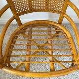 Roche bobois rattan and bamboo armchair