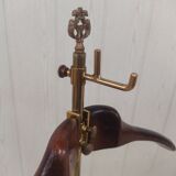 Brass and wood chamber valet