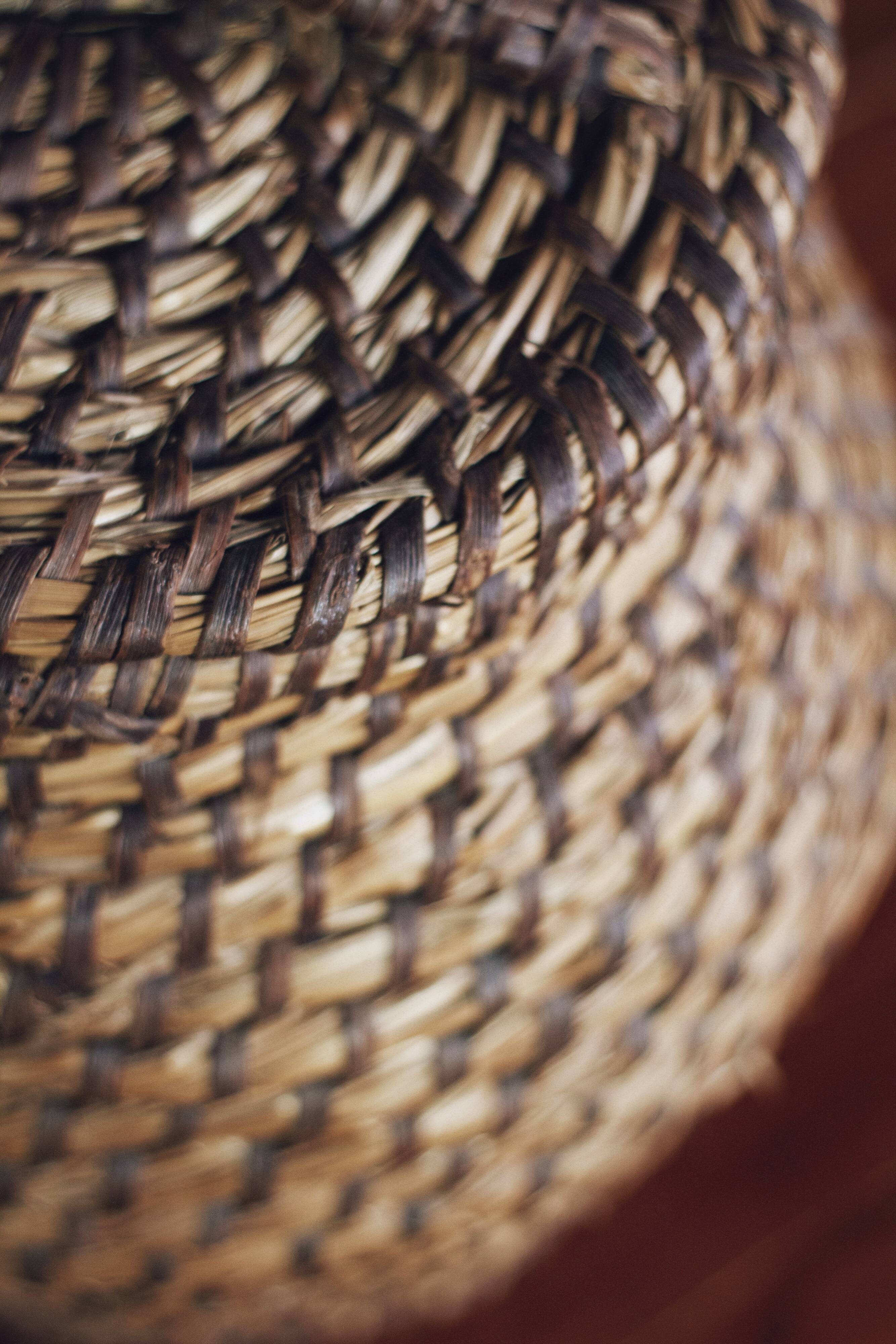 Vintage braided rope basket