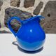 Blue ceramic belly pitcher