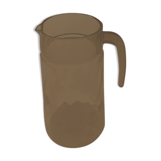 Smoked brown glass drink pitcher
