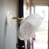 White opaline wall light