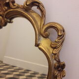 Mirror 47cm x 33cm baroque style oval shape with golden resin frame floral pattern vegetable