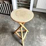 Tripod stool in rattan