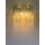 Italian Wall Light Green “Tronchi” Murano Glass Wall Sconce
