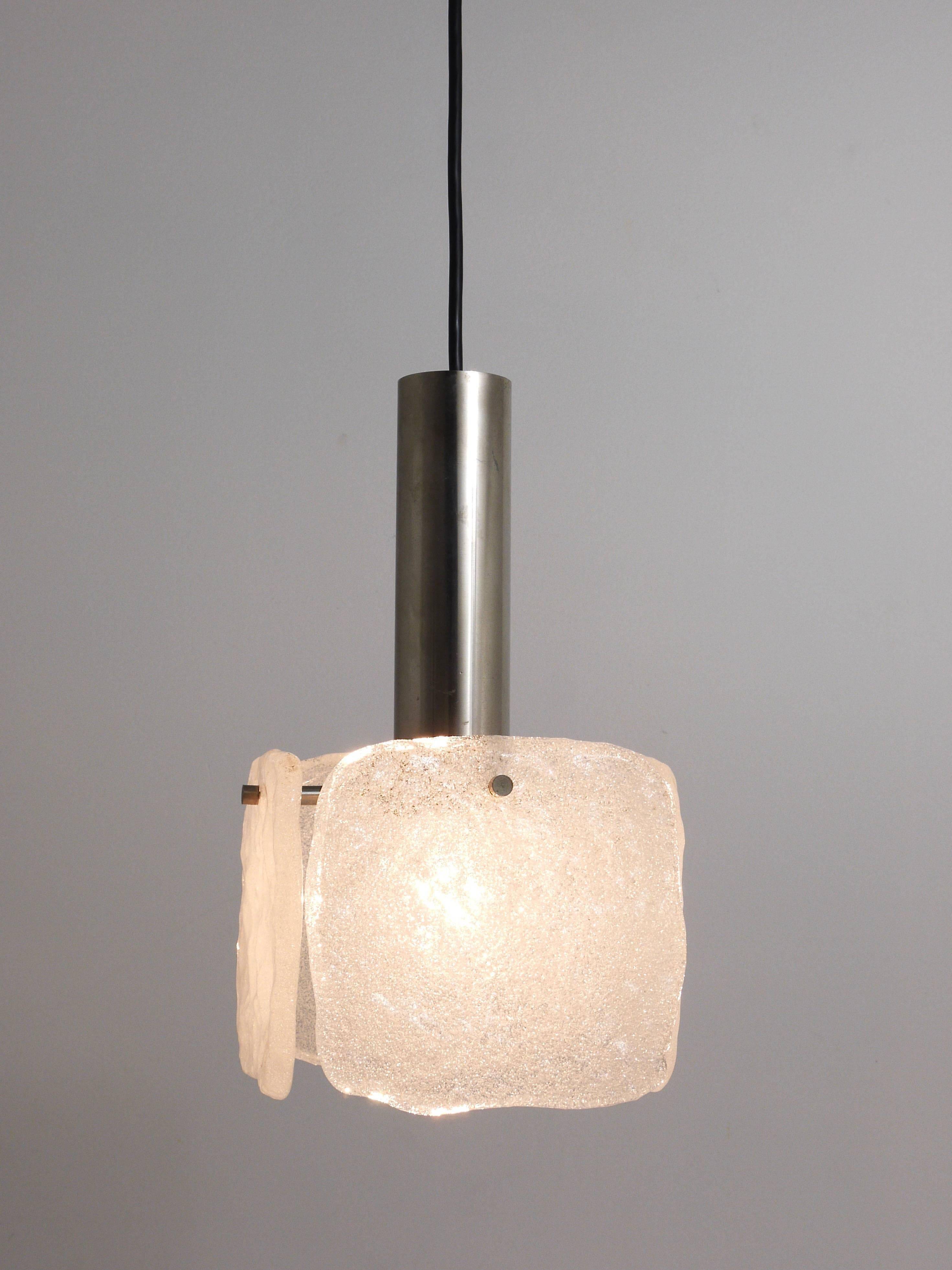 J.T. Kalmar 2x Suspension with frosted glass panels, Austria, 1960s