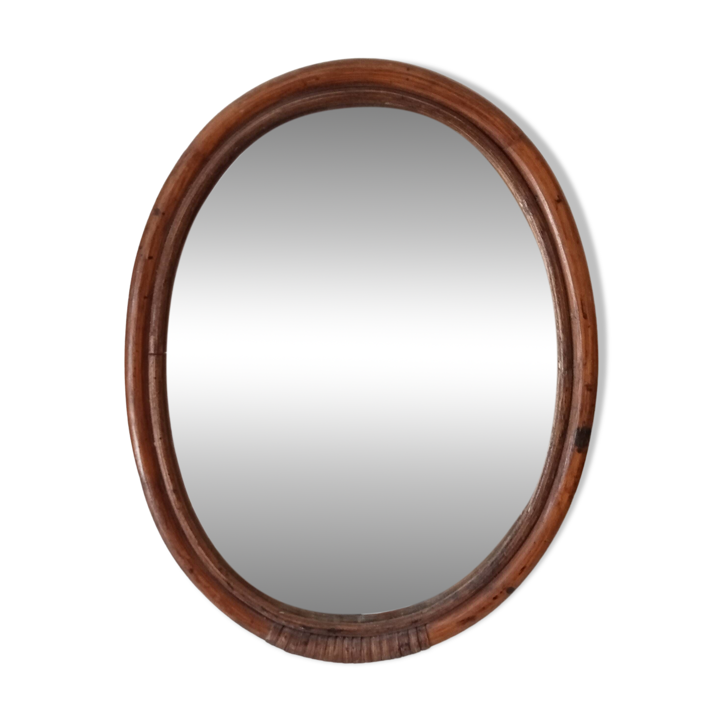Antique rattan table mirror early 20th century