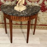 Half-moon console in walnut period Louis XVI around 1770