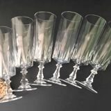 6 cut crystal flutes