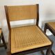 Chaises rustiques modernistes en bois et corde de papier, années 1970, lot de 6