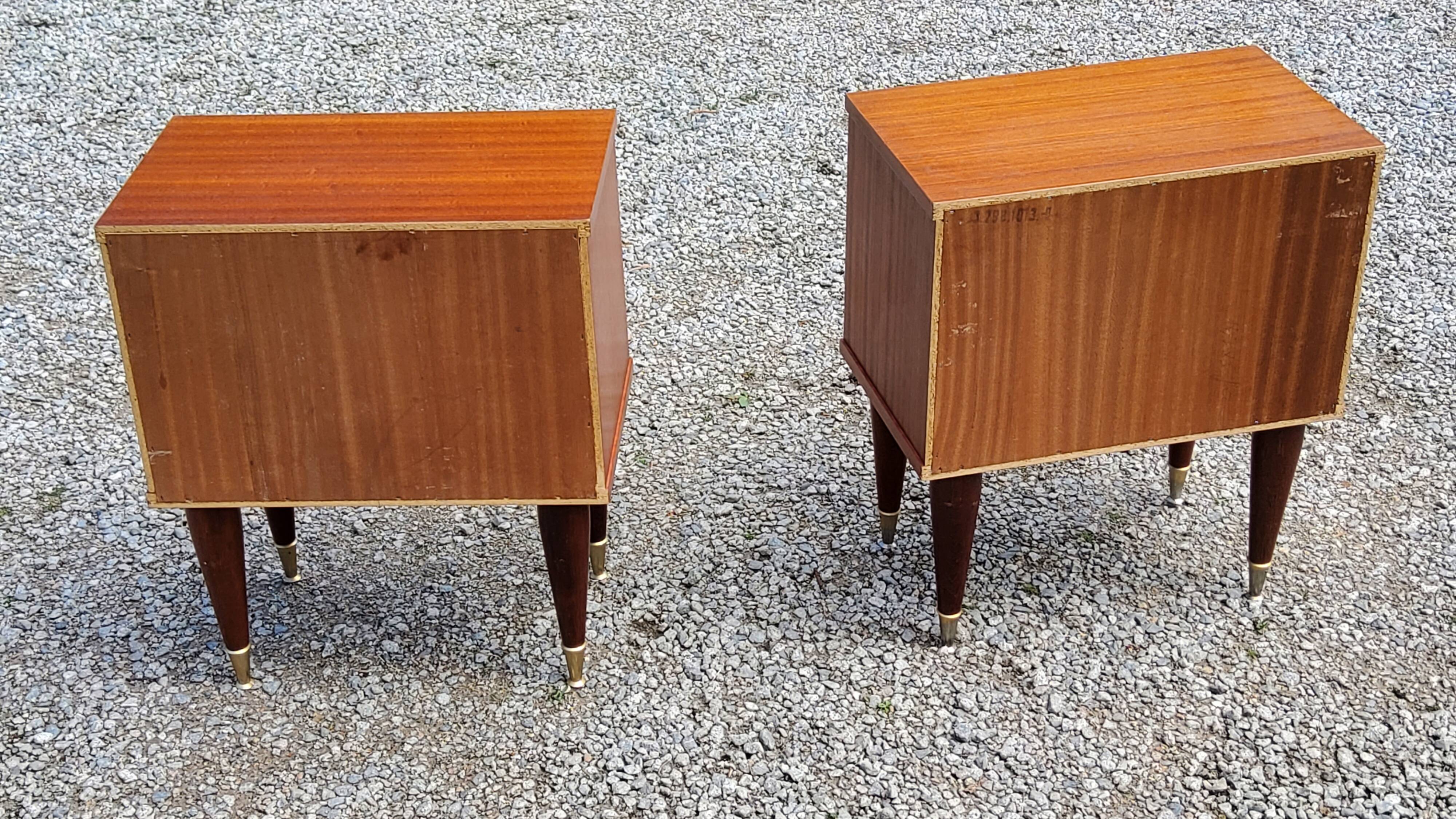 Pair of vintage bedside tables from the 60s in Scandinavian style