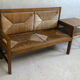 large oak and straw bench, 1930