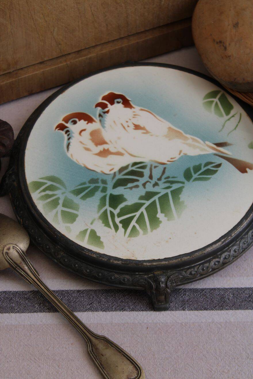 Antique ceramic trivet