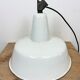 Industrial white enamel factory pendant lamp from zaos, 1960s