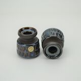 Pair of granite series sandstone candle holders by Maria Philippi for Søholm Stentøj