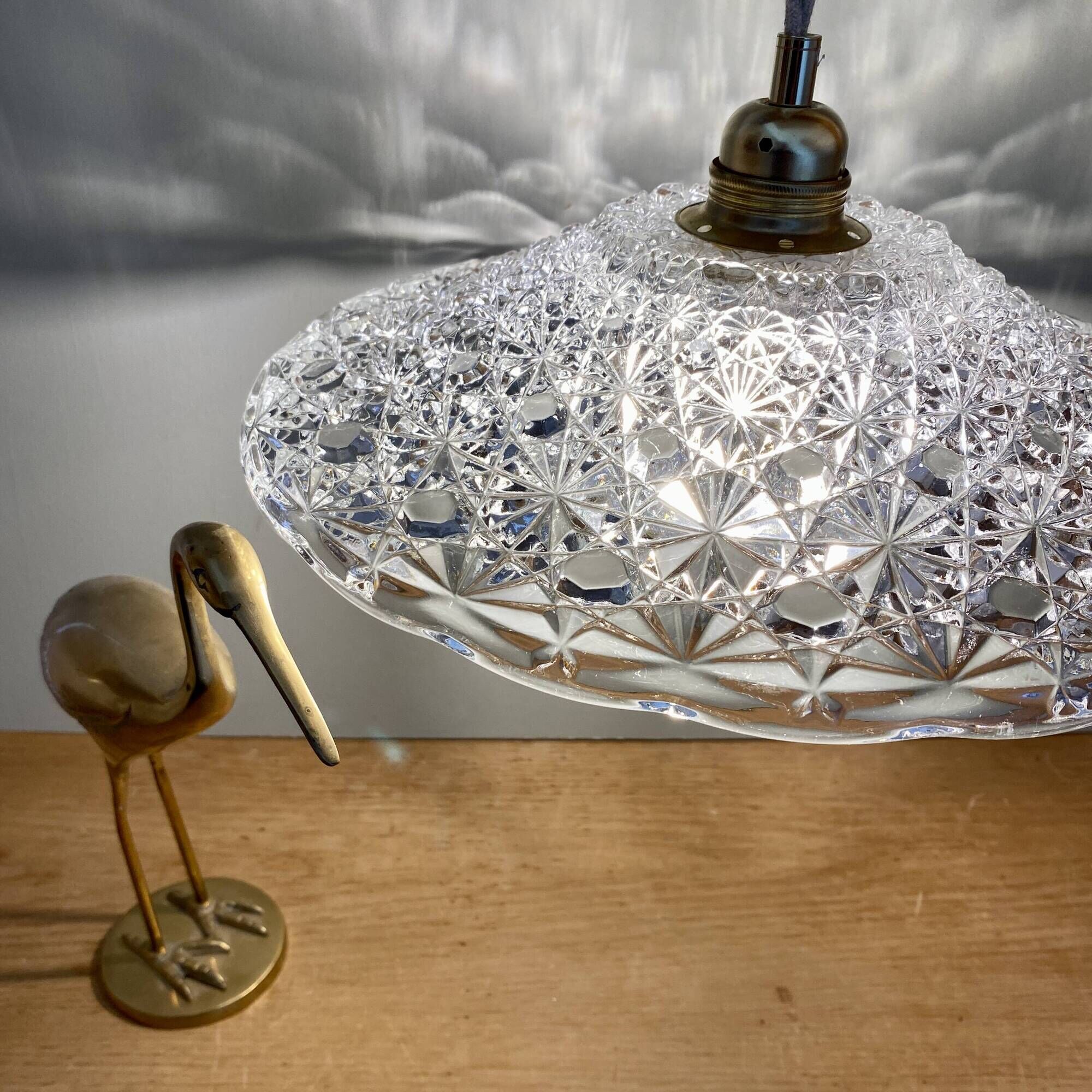 Vintage glass pendant light - tableware collection -