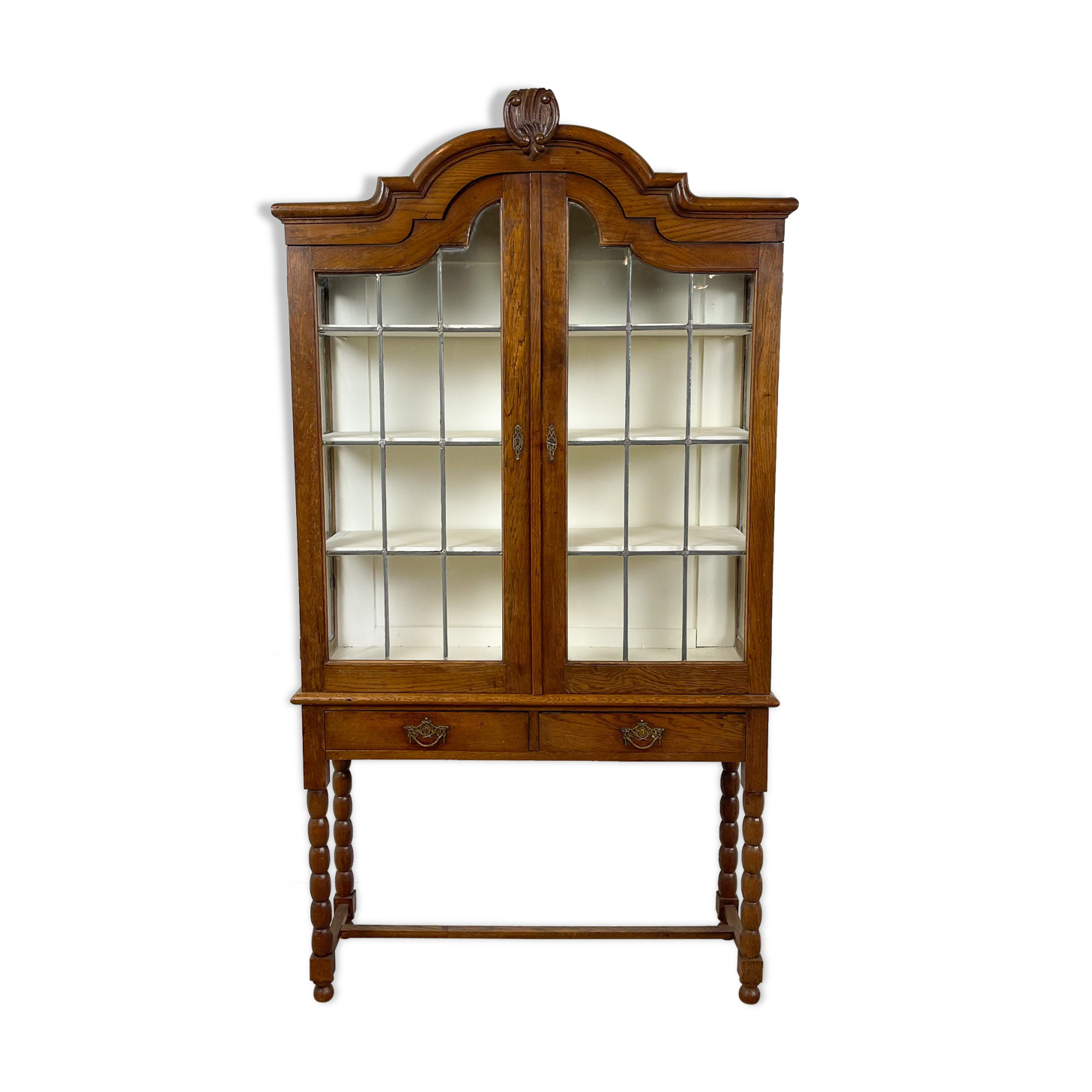 Vitrine en chêne antique hollandais