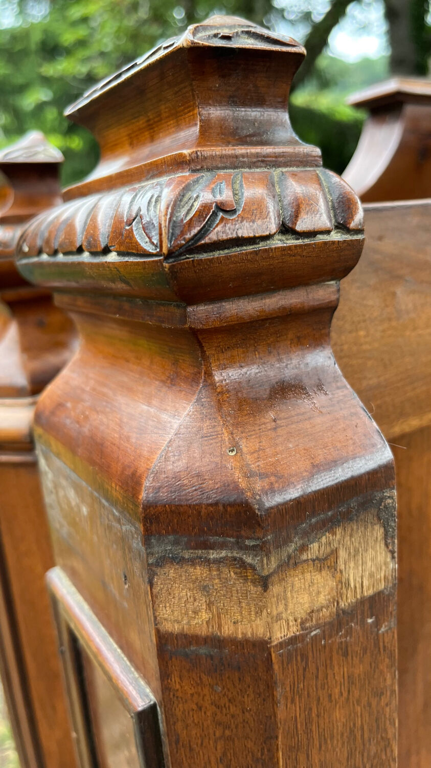 Antique solid walnut boat headboards