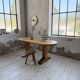 Brutalist pine oval table