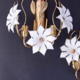 Lot de 2 appliques murales Murano Fleurs Blanches, 1970s