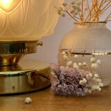 Vintage art deco globe table lamp in frosted glass