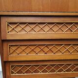 Oak and rattan secretary