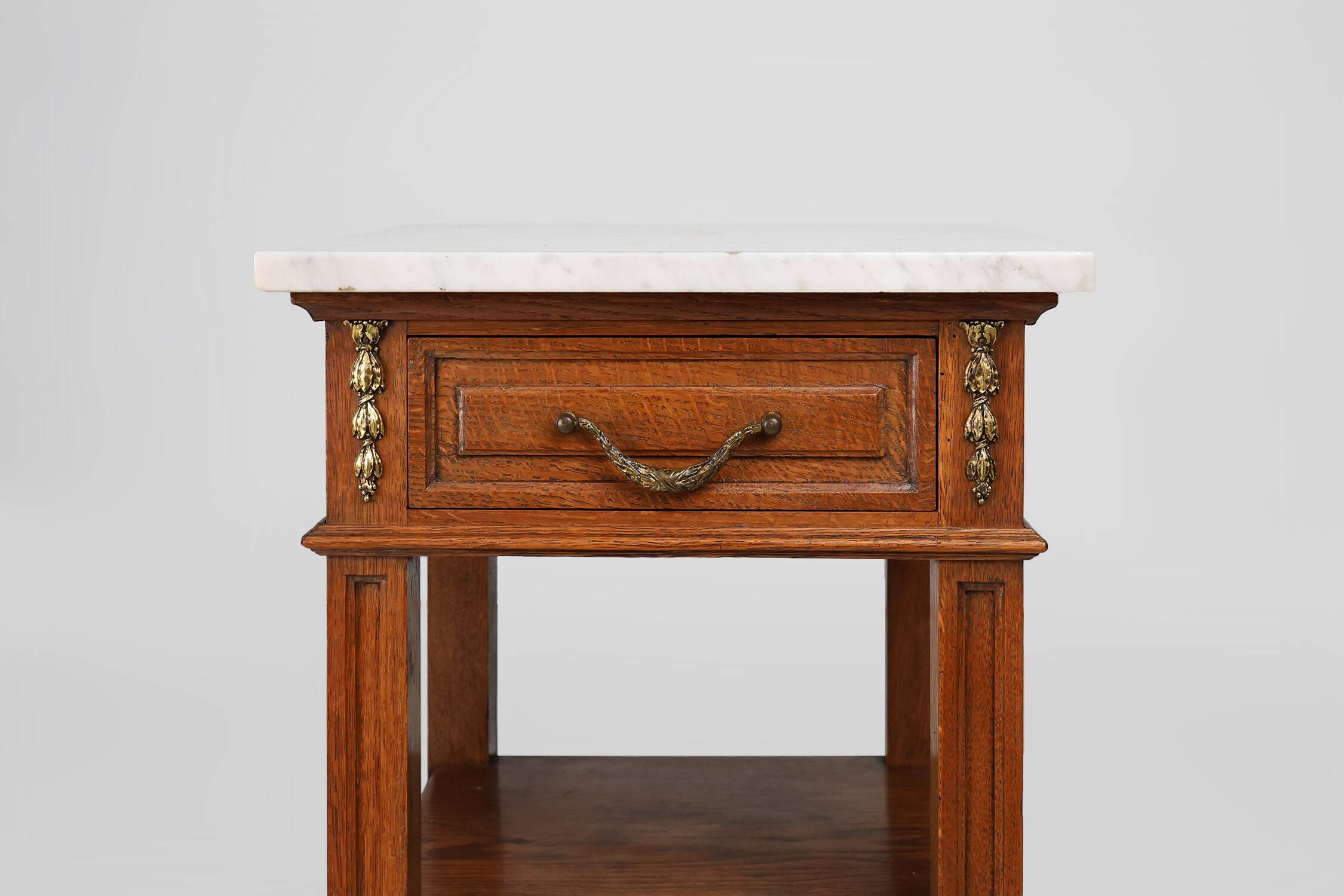 Art Deco nightstand with a Carrara marble top, France ca. 1910