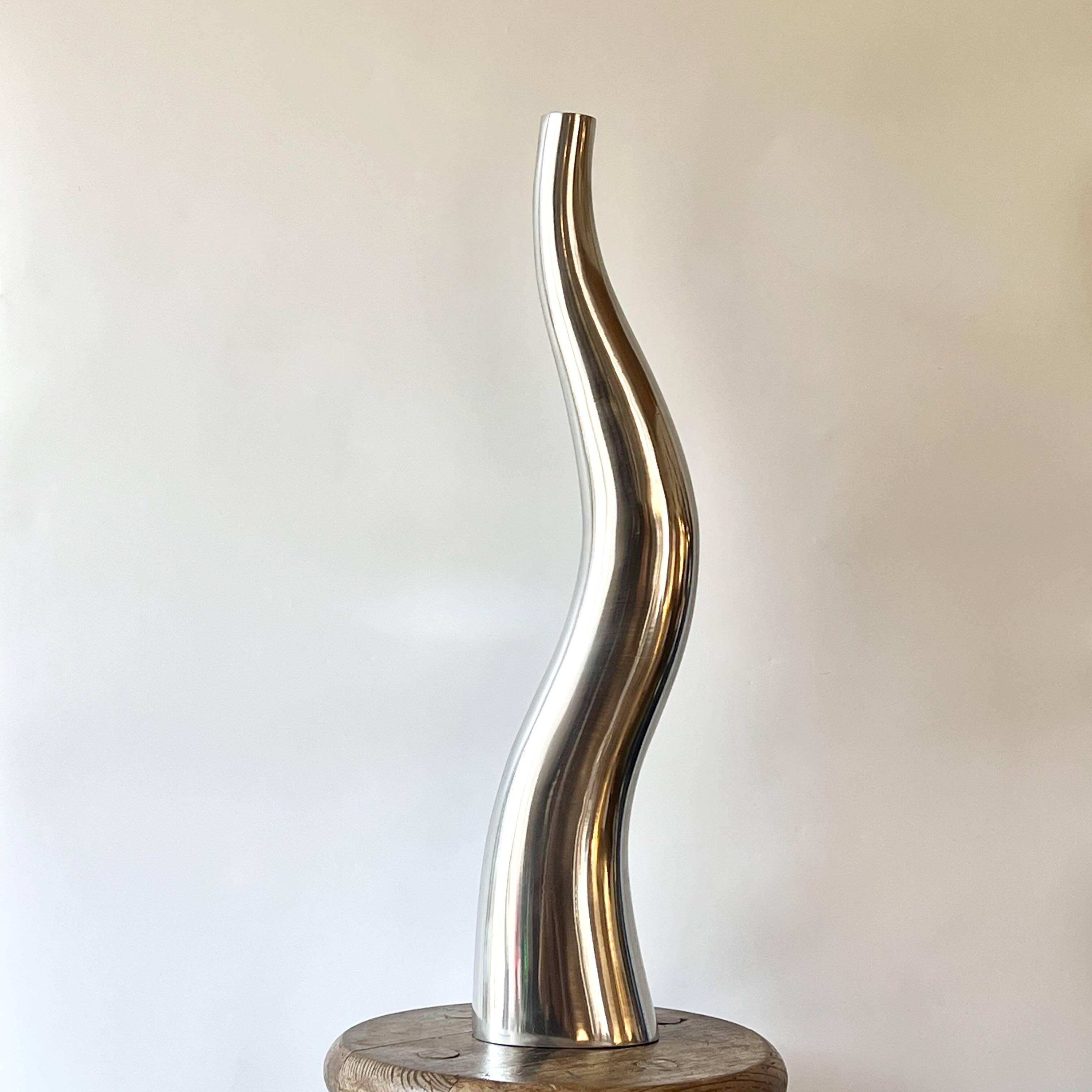 Xxl “tentacule” vase / cast aluminum – 1980s