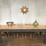 Farm table, early 20th fir bistro countryside