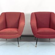 Mid-century pair of lounge chairs by Gigi Radice for Minotti, Italy 1950s