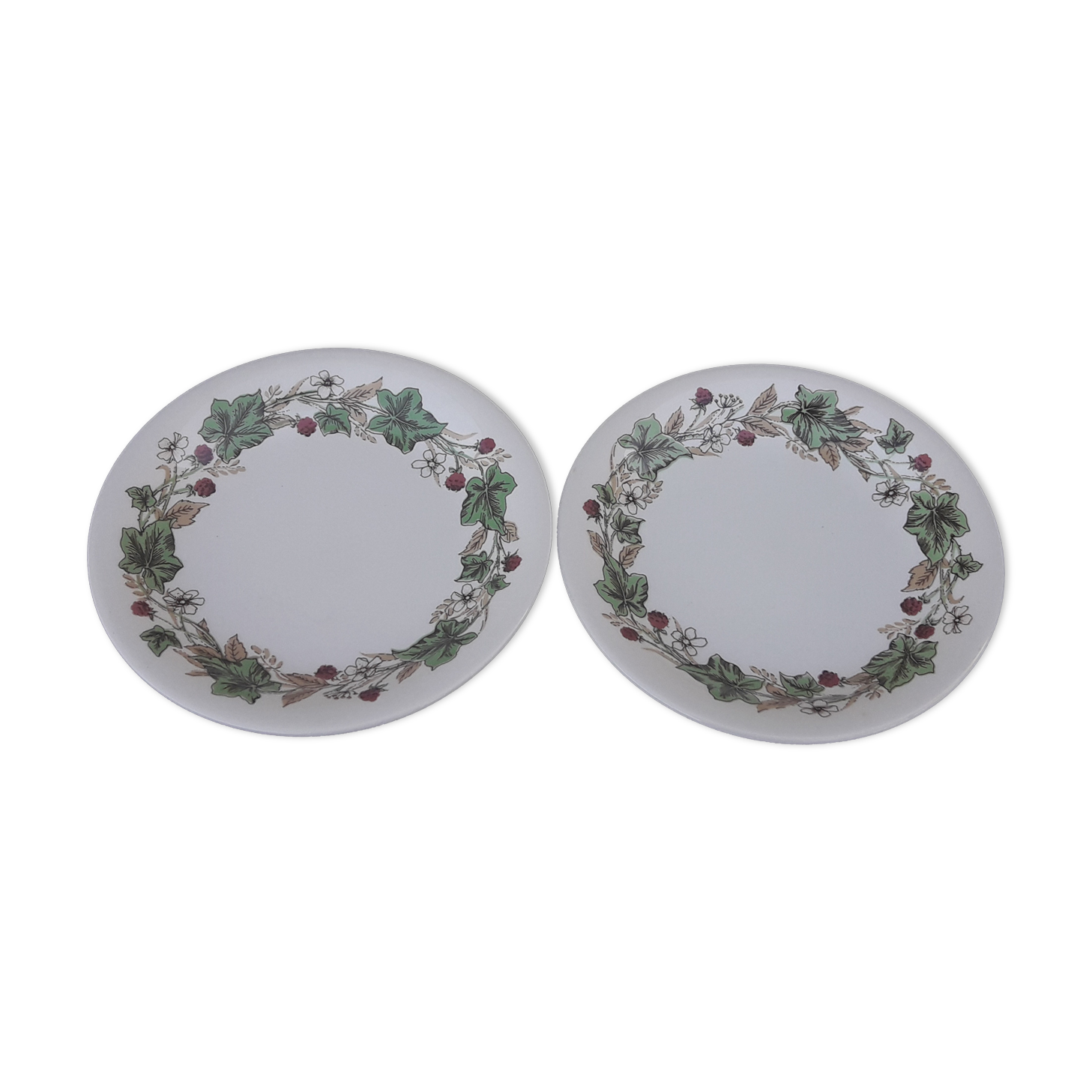 2 plates in English earthenware John Tams diam 19 cm