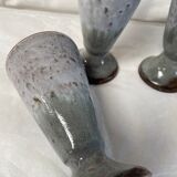 Ensemble de 4 tasses en grès gris