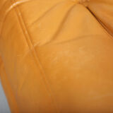 Cognac leather Ligne Roset Togo set from 2010 designed by Michel Ducaroy